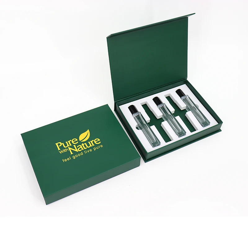 Mini Size 10Ml Glass Sample Spray Roller on Bottle Empty Clear Roll Essential Oil Perfume With Packaging Box