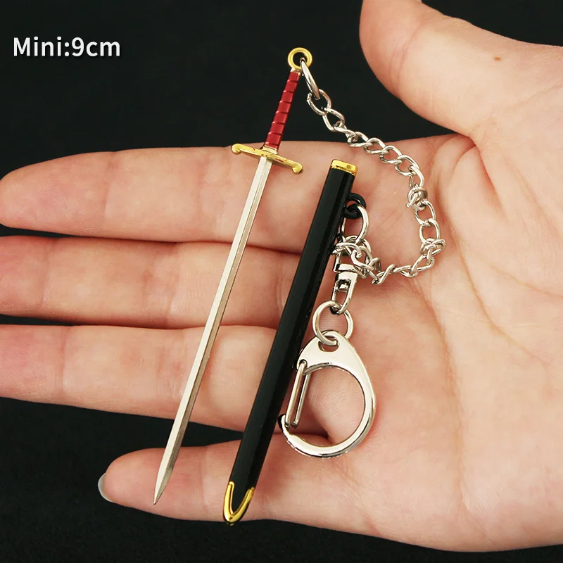Roronoa Zoro 9cm Metal Sword mini Kitetsu Shisui Wado ichimonji Yama Death Surgeon Trafalgar Law katana sword keychain