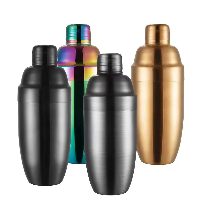 Professional Stainless Steel Bartender Black Silver Copper Red 550ml  Food Grade Cocktail Shaker for bar wedding