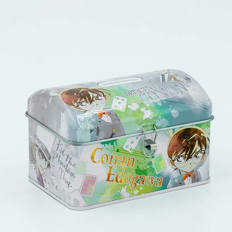 
Customized House Shape With Lock Money Tin Coin Bank Children Gift Storage Tin Box 