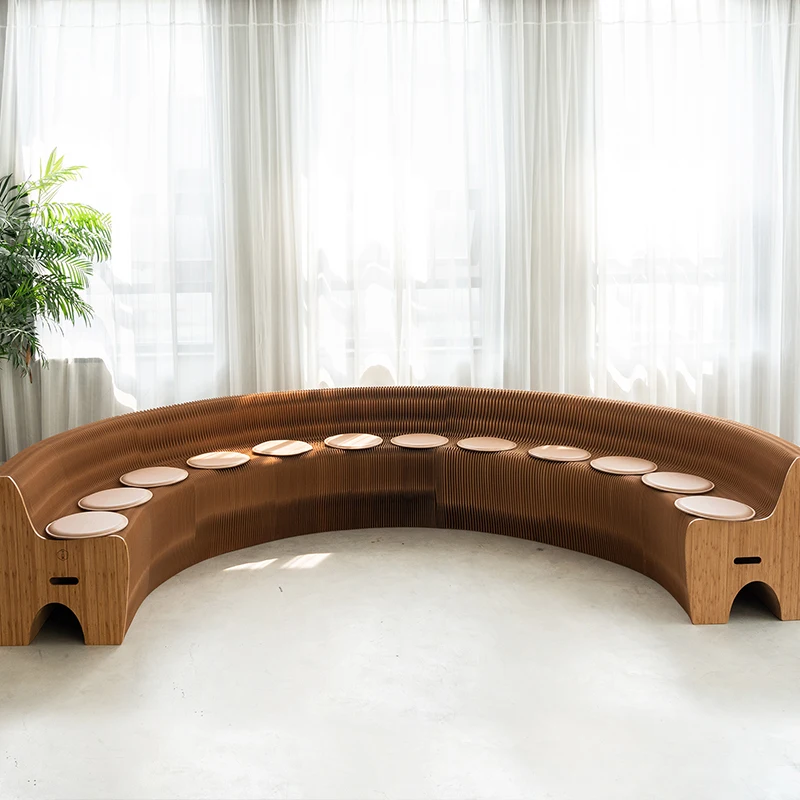 Ihpaper High End Folding Salon Sofa Flexible Long Couch Corner Sofa For 9-12 Persons