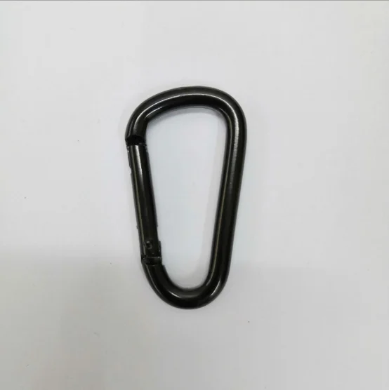 D-type electrophoresis all-ferrous metal quick hook custom bright sub-black aluminum alloy flat mountaineering buckle