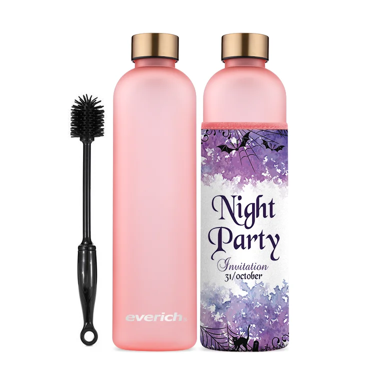 В наличии! Мотивирующая пластиковая тритановая бутылка для воды Everich без бисфенола А с маркером времени, бутылки для воды 1000 мл