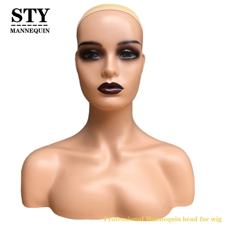 necklace holder mannequin bust female realistic makeup mannequin head tete de mannequin pour perruque