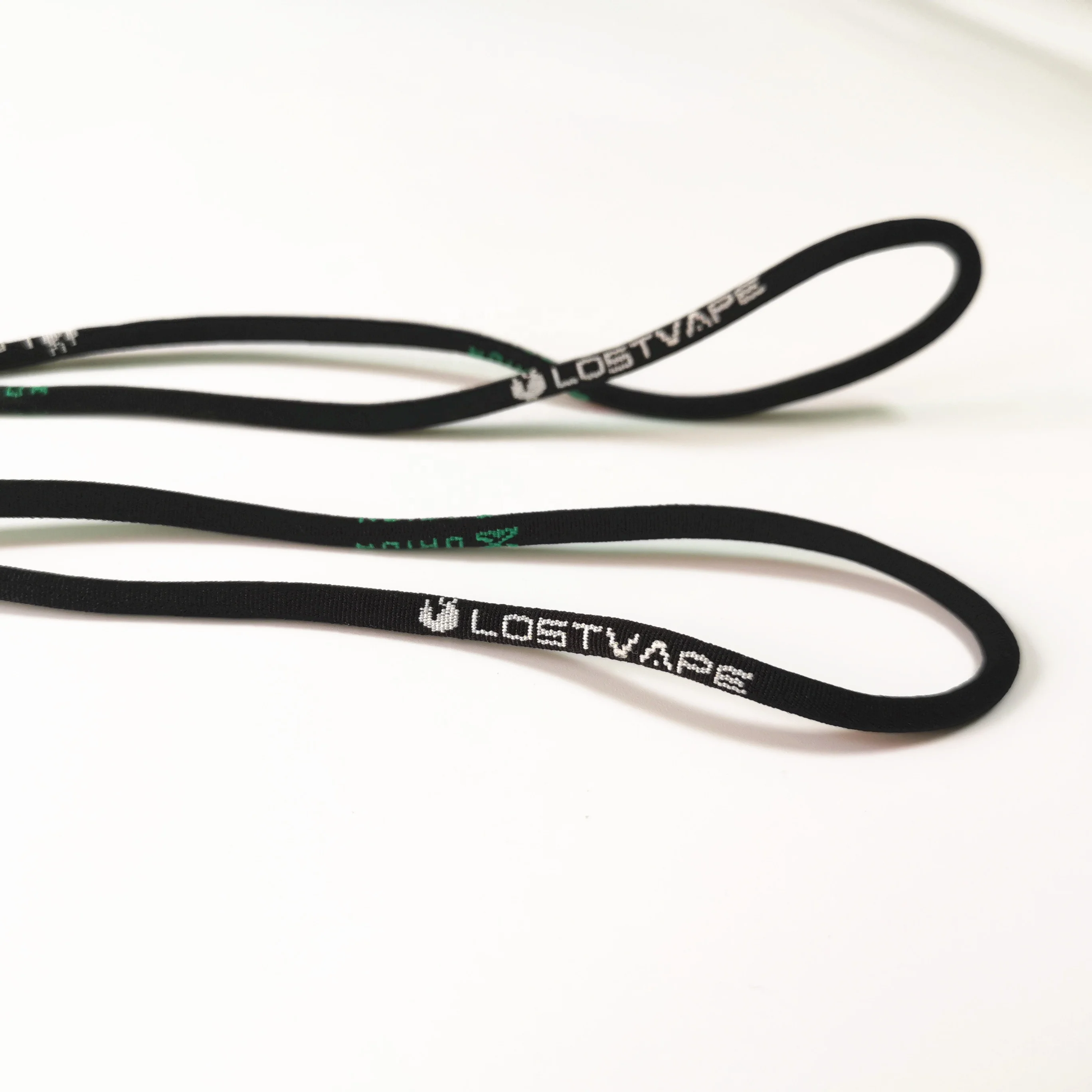 Custom jacquard round LOST vape lanyard with adjuster for e-cig vape