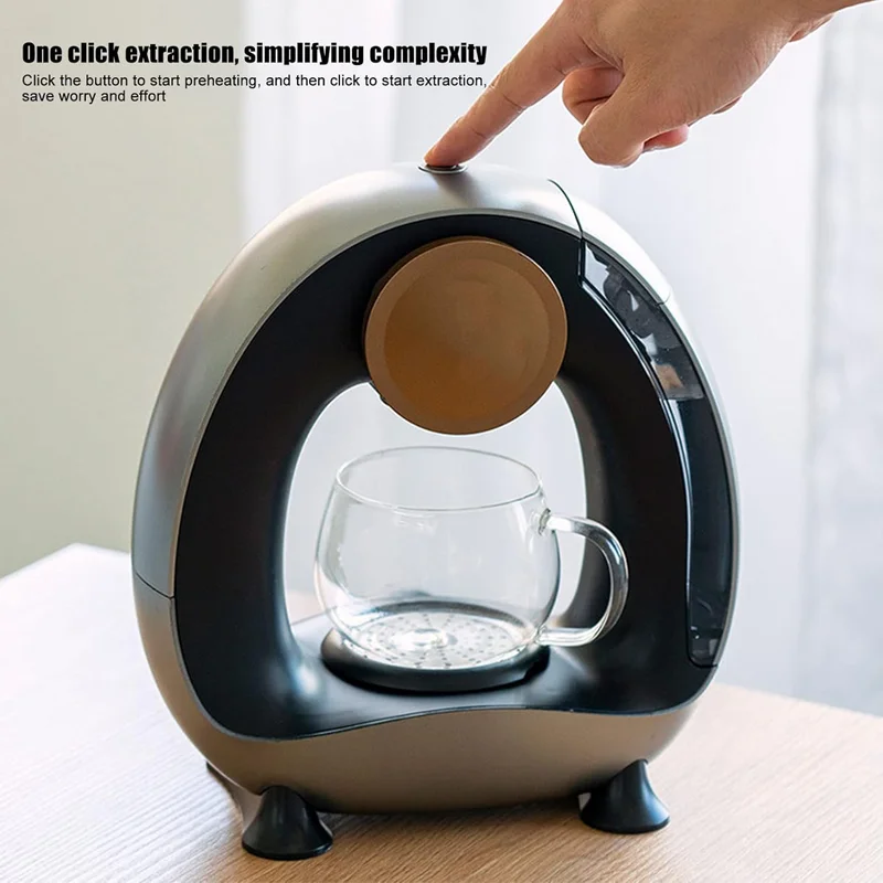 Single Serve Coffee Maker, New Unique Drip Type Constant Temperature Extraction Mini Capsule Coffee Machine for Americano, Tea
