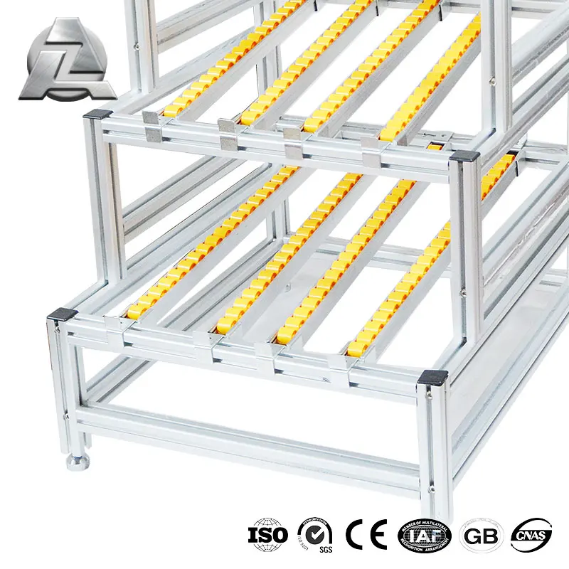 industrial modular framing factory anodized t slot aluminum profile fluent strip shelving rack shelves rack shelves with roller
