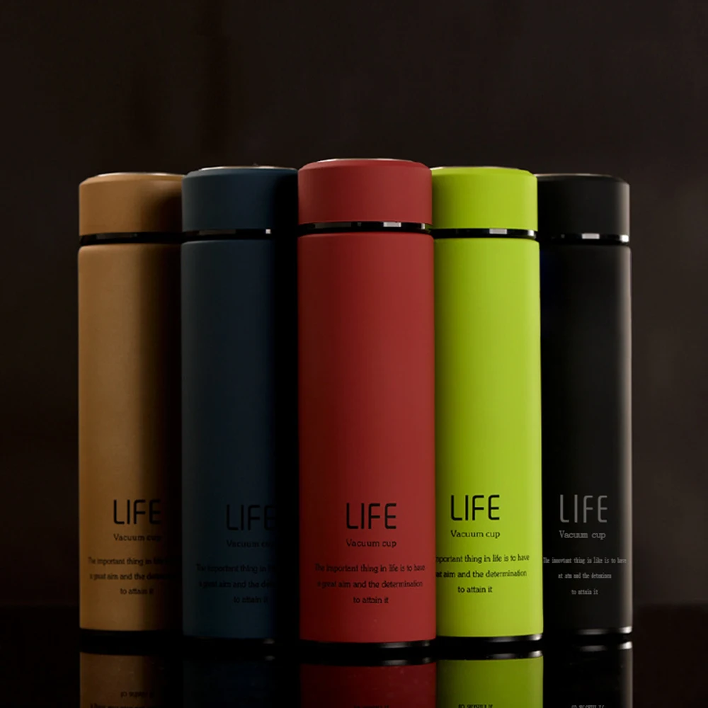 500ml Customized Logo Matt Vacuum Flask Thermos With Tea Filter