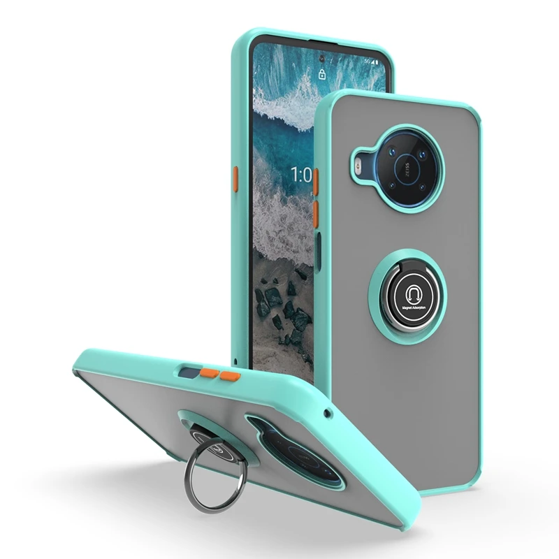 Luxury Shockproof TPU PC Matte Plastic Magnetic Ring Kickstand Holder Phone Shell Case For Nokia X200 12 13 Pro Max