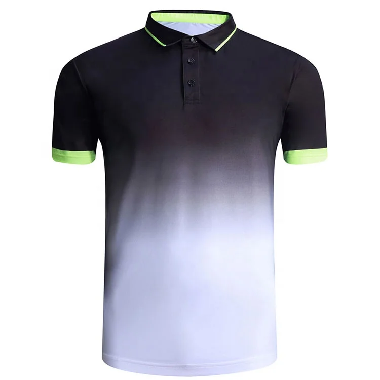 Mesh material 100% polyester mens black sublimitation polo shirt