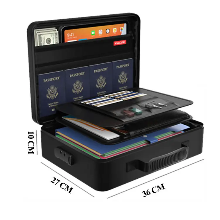 File Organizer Box Bills Classification Safe Document Storage Box For Hanging Fireproof Folder Fireproof Pouch