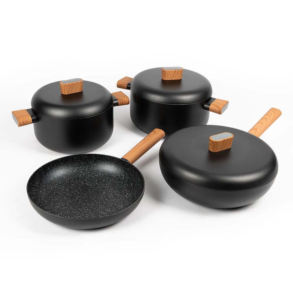 Customized 12-Piece Aluminum Non-Stick Cookware Set Includes Pots and Pans with Durable Non-Stick Se Features