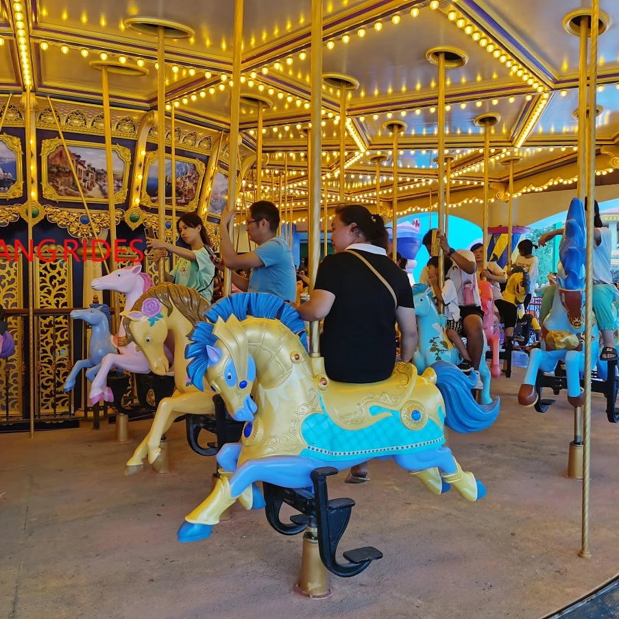 
Most popular kids amusement equipment rides luxury merry go round carousel for sale 