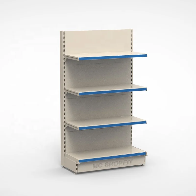 На одной стороне гондолы металла полки, полки супермаркета shelving гондолы