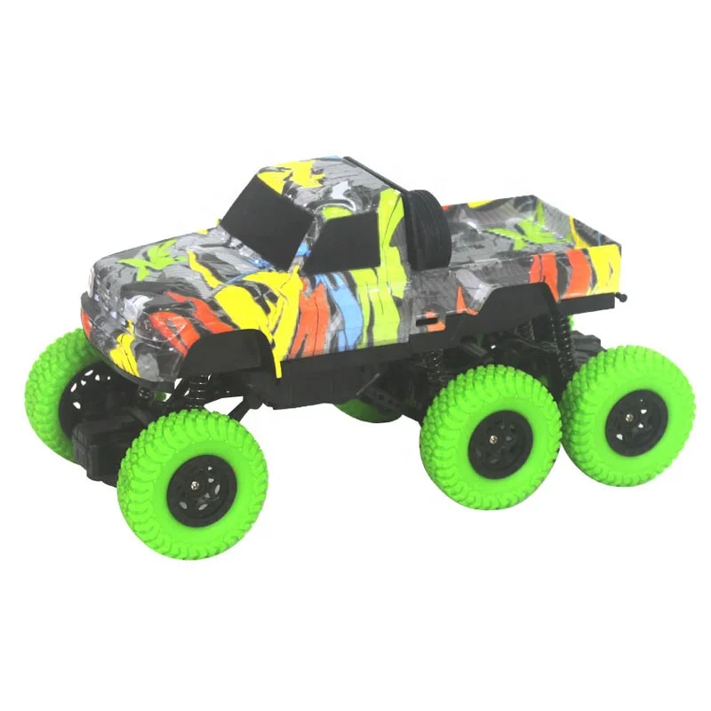 kids play 6 wheel off road 4 channel 1/16 scale rc pickup truck