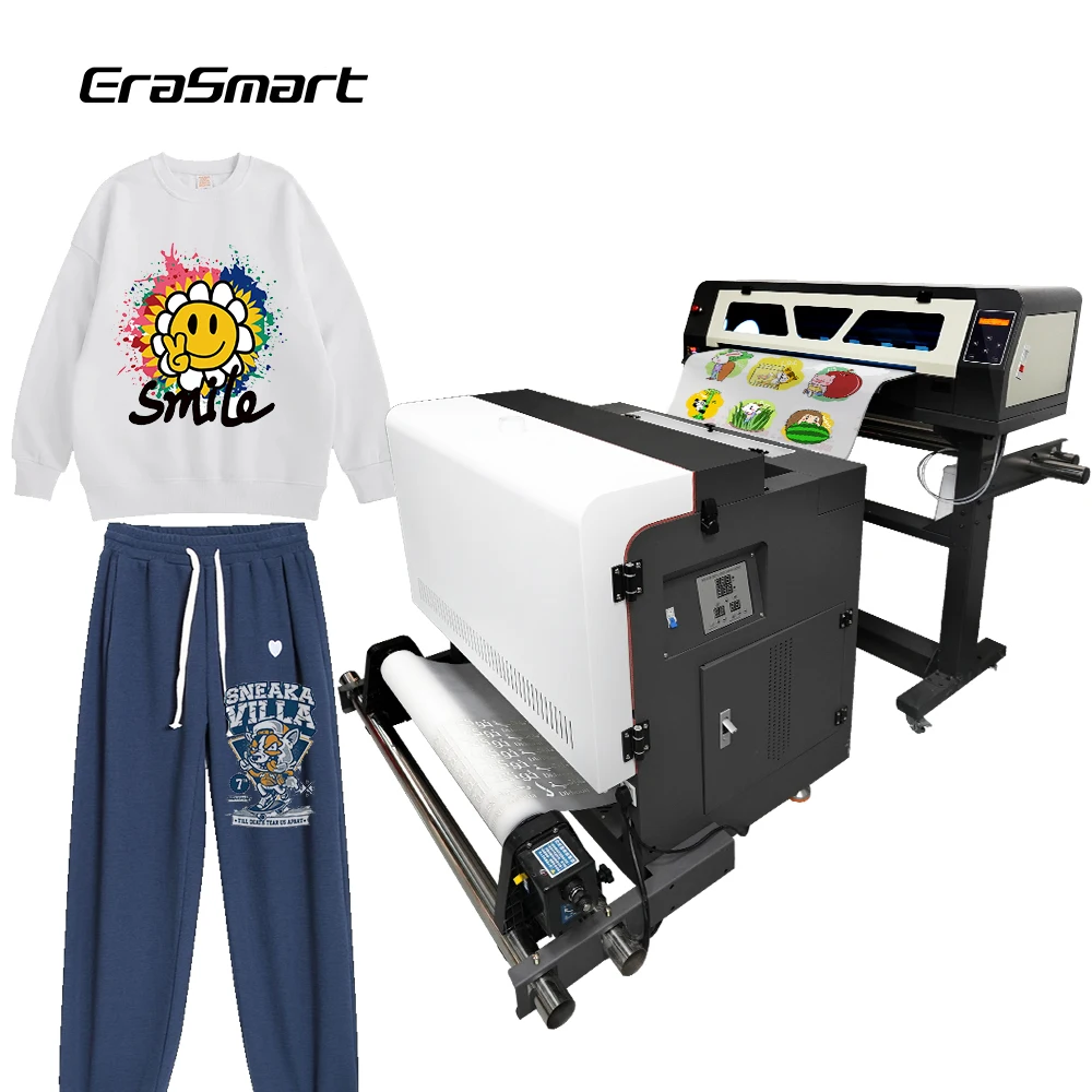 Перенсорная пленка для домашних животных Erasmart XP600 I3200 двойная 2 печатающая головка цифровая печатная машина A1 60 см DTF принтер с сушилкой встряхивания порошка