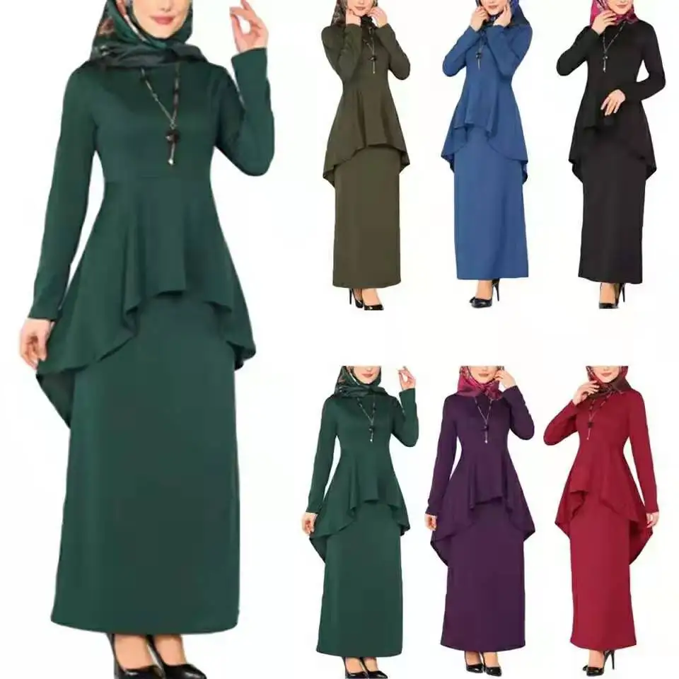 
new elegant autumn fashion style muslim women plus size long S 5XL 