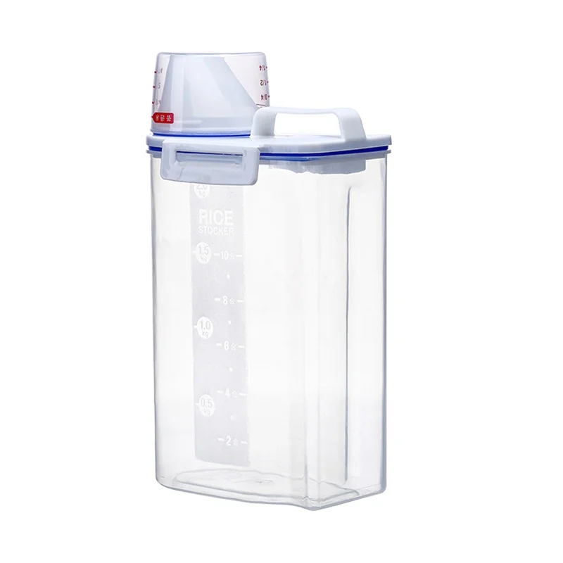 New arrival grain storage box sealed transparent rice bucket with lid storage tank for storing nut food in the kitchen