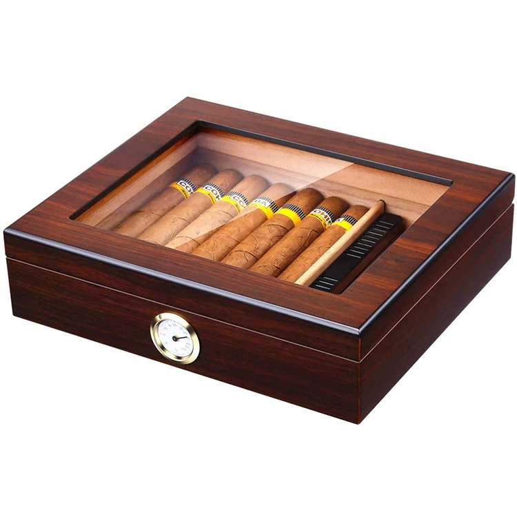 2021 customized Handmade Cigar Humidor wood cigar boxes manufacturer