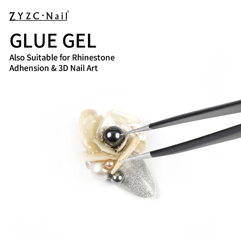 High Quality Gel Glue in 10g Tube Stick Diamond Gem-on Gel Hanyinails OEMl Rhinestone UV Gel MSDS Green Diamond Gloss Tube 60s