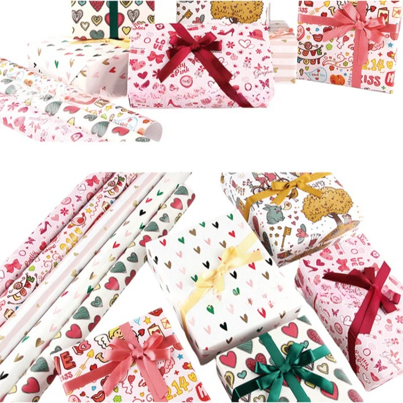 Wholesale Eco Friendly Tissue Paper Hand Painted Holiday Graduation Gifts Box Wrapping Paper Christmas Wrap Paper For Girl
