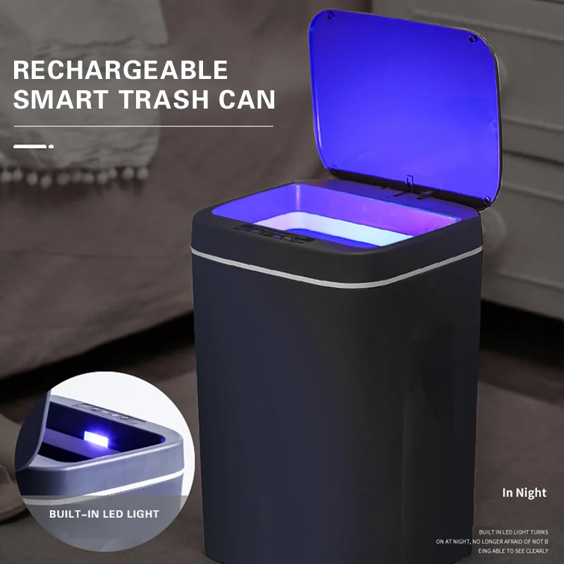 papelera inteligente sensor automatic dustbin rubish nordic smart kitchen rubbish dust plastic garbage trash can waste bins
