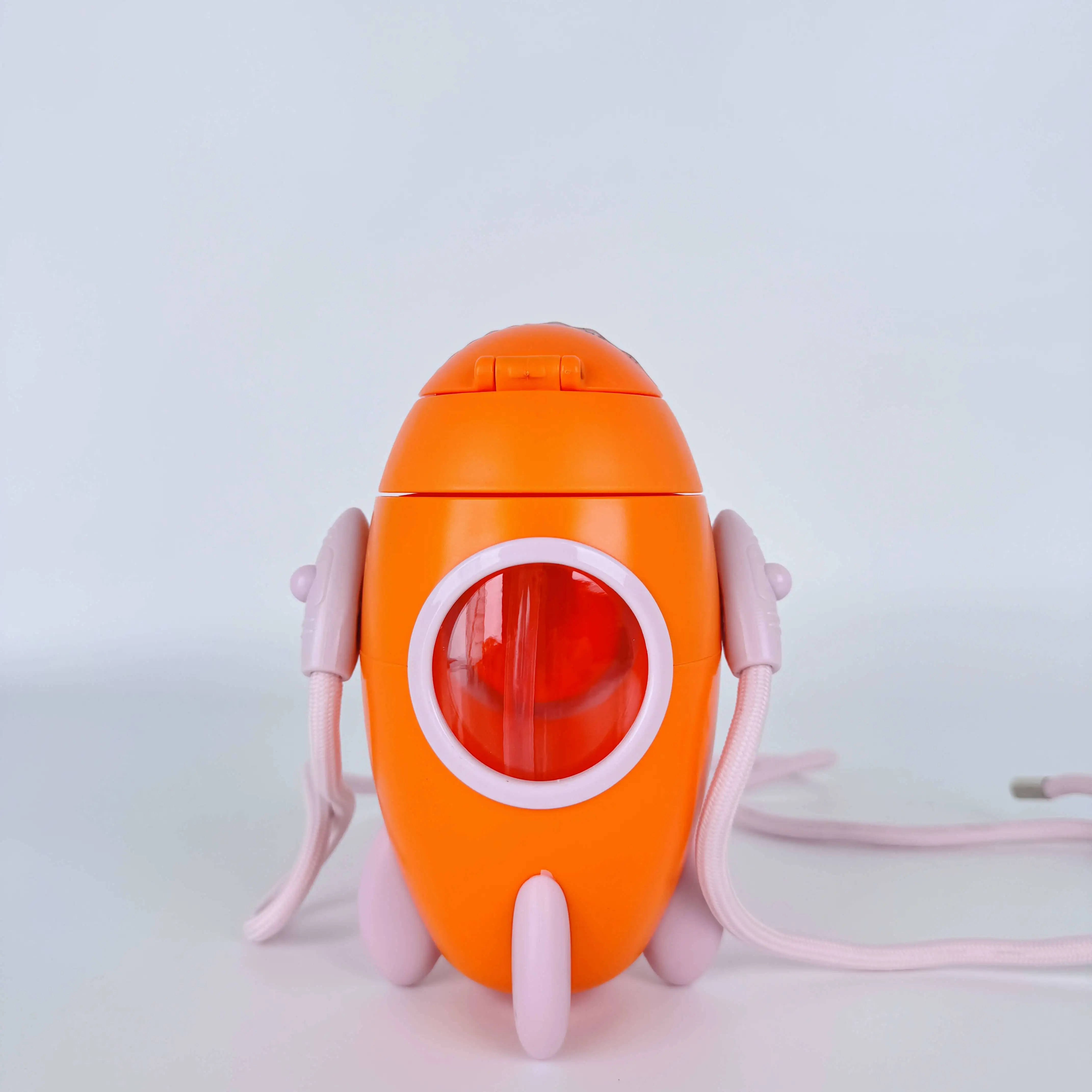 Creative Cartoon Rocket 500ML 16oz Kids Plastic Cute Outer Space Rocket Shaped Water Bottles Cartoon Drinking Water Bottles