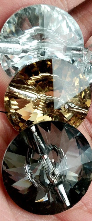 Lucky K9 top quality sew on Rivoli button  crystal ab hematite sew on rhinestone button for garment Sofa