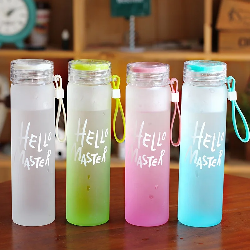 Wholesale cheapest 2021 hot sale 500ml Sublimation Blank Frosted Color Drinkware Matte Glass Water Bottle