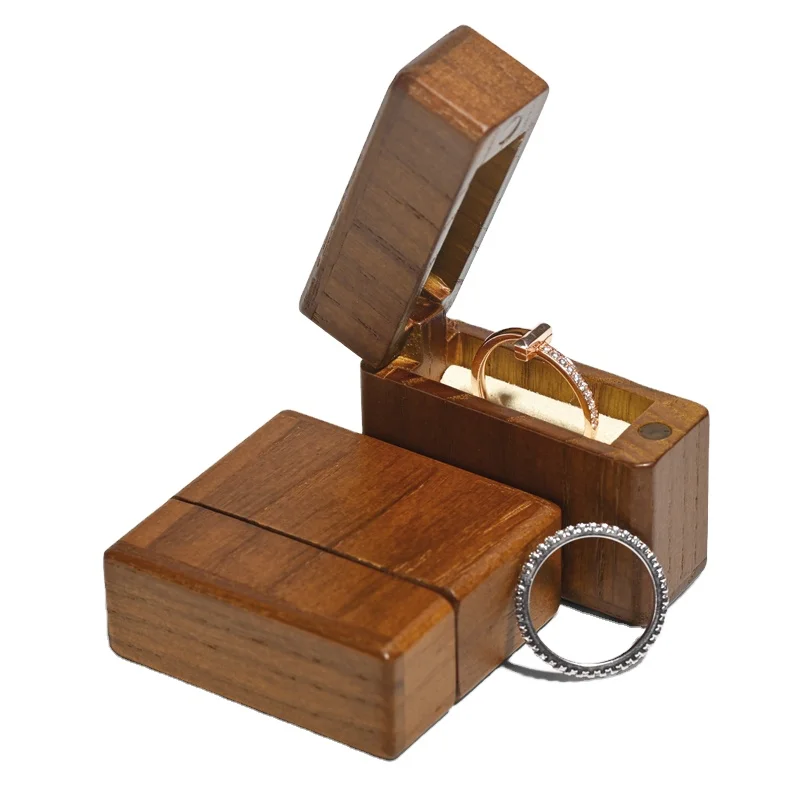 FANXI China Custom Wholesale Solid Wood Ring Box Jewelry Package Box With Microfiber Insert Jewelry Gift Boxes