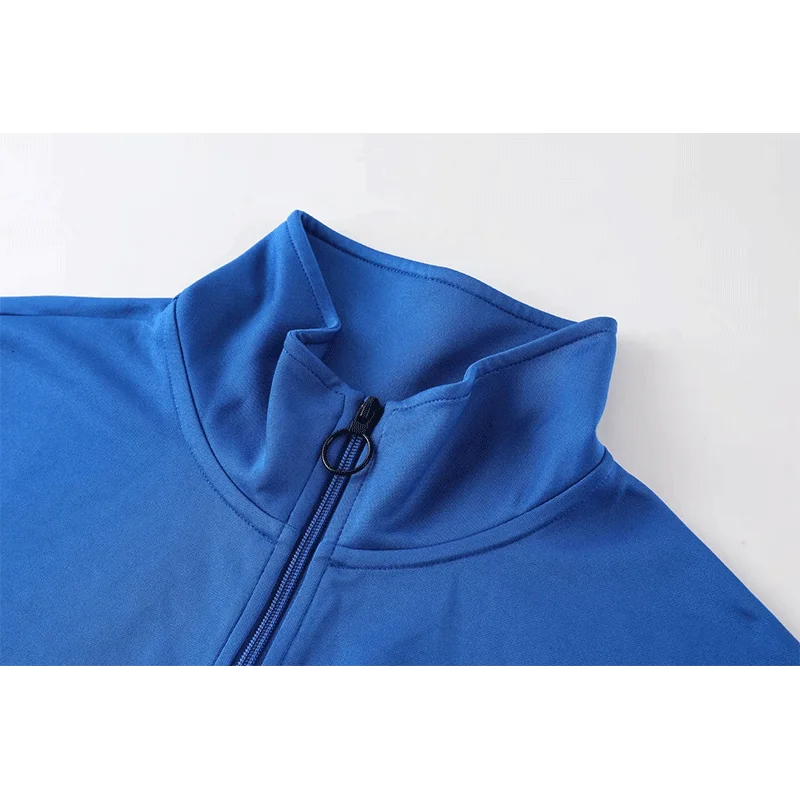 Customized Plain Polyester Breathable Soccer Sportswear  Long Sleeve Football Suit  Soccer Training Tracksuits For Men