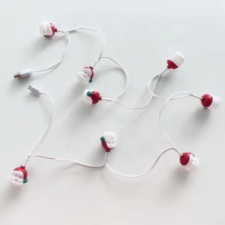 Wholesale Winter Festival Xmas Party Custom Shape Santa LED Light with USB Charging