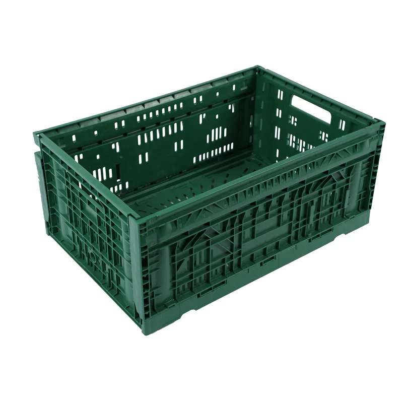 Large Stackable Collapsible Fruit and Vegetable Mesh Crates Plastic Folding Storage Crates for Sale