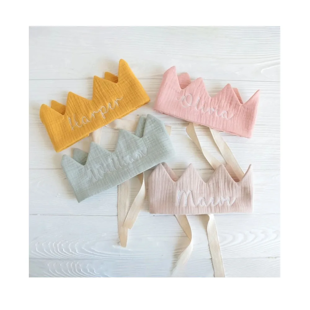 Wholesale Birthday Crown For Kids Monogram Happy Birthday Crown Cotton Birthday Crown