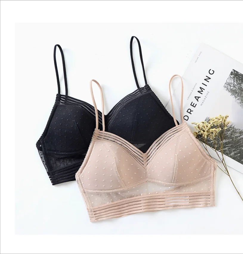 U-shaped Beautiful Back Bra Bralette Bra High Quality Sexy Low Back Lace Seamless Wire Free Back Closure Breathable Plain Dyed