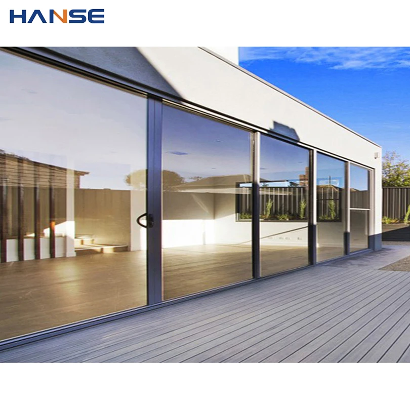 Commercial windproof waterproof panoramic exterior and interior use aluminium doors and windows sliding door system glass doors