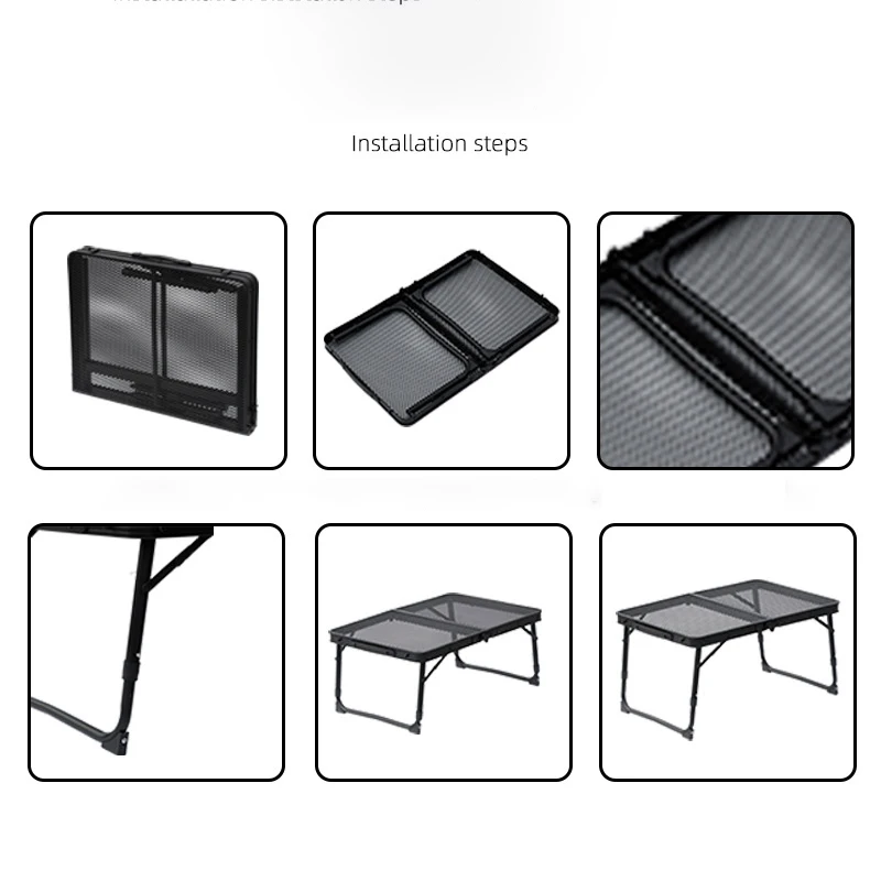 Wholesale Outdoor Camping Picnic Party BBQ Camp Portable Lift Aluminum Mesh Mini Folding Table