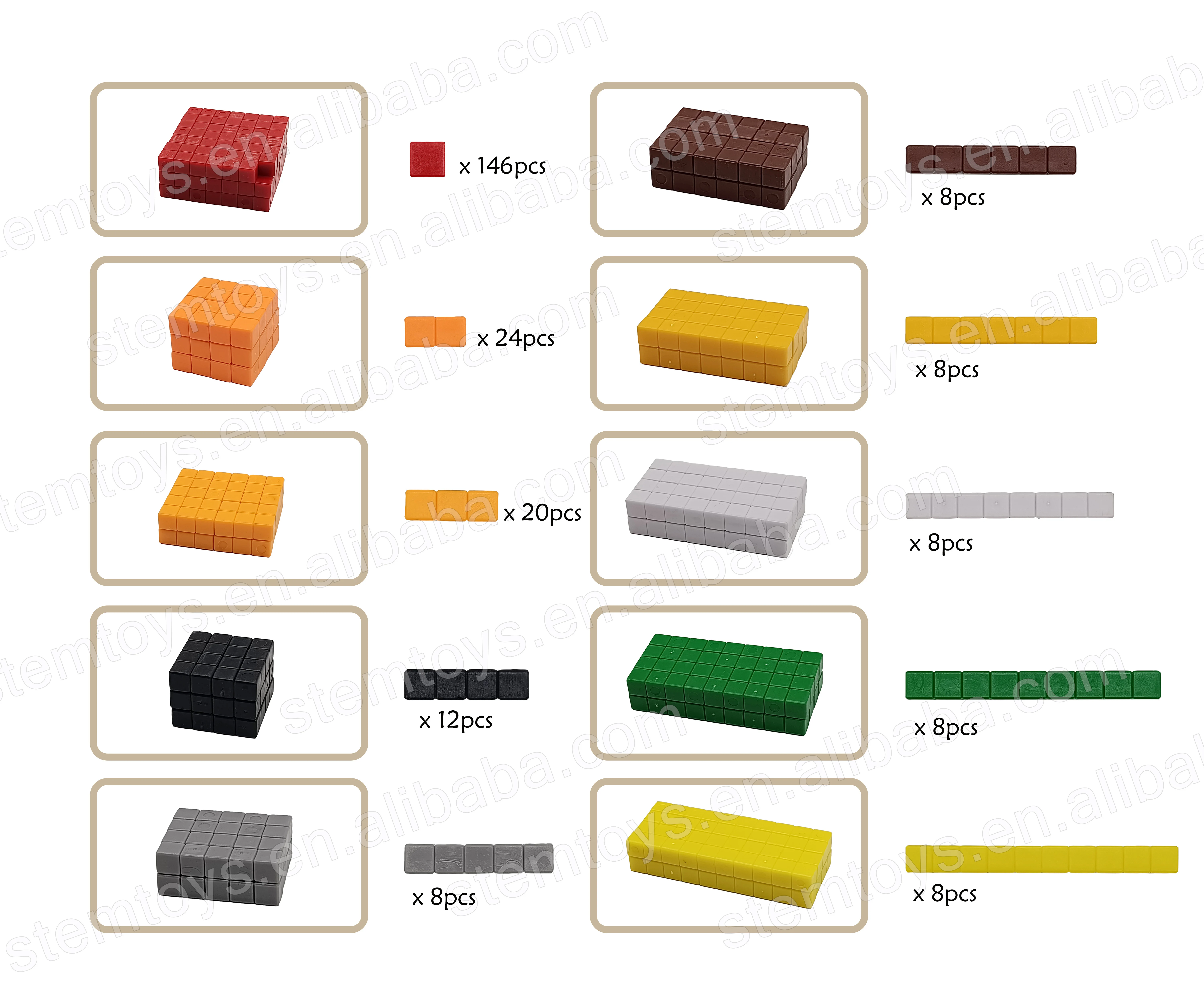 Educational school Math Blocks 250pcs Cuisenaire Rods stem toys superdry grow future thinking