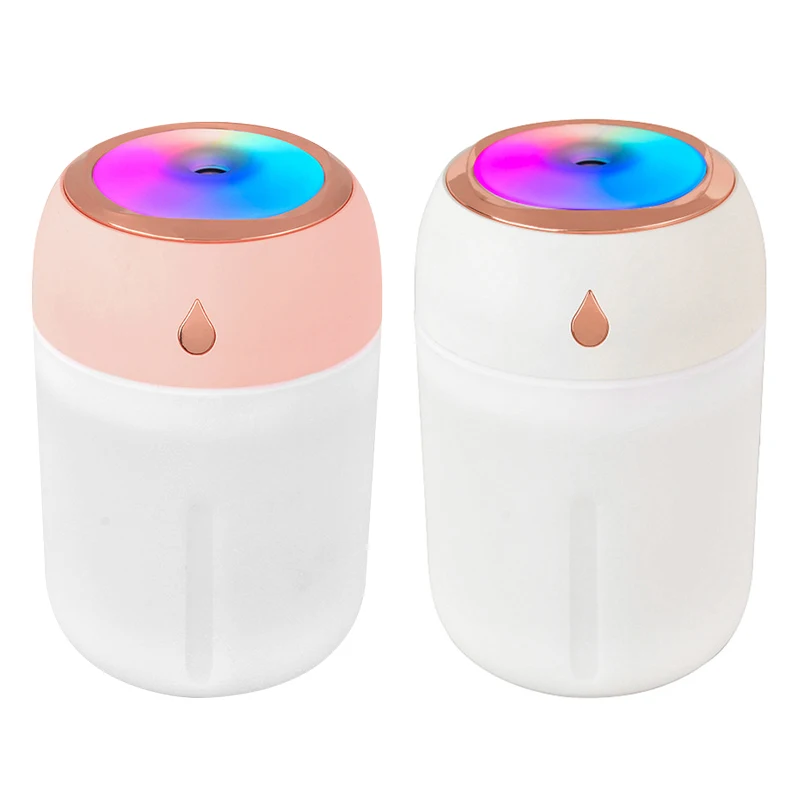 Customizable logo home, car portable small humidifier nano water mist colorful lights 330ml large water tank humidifier