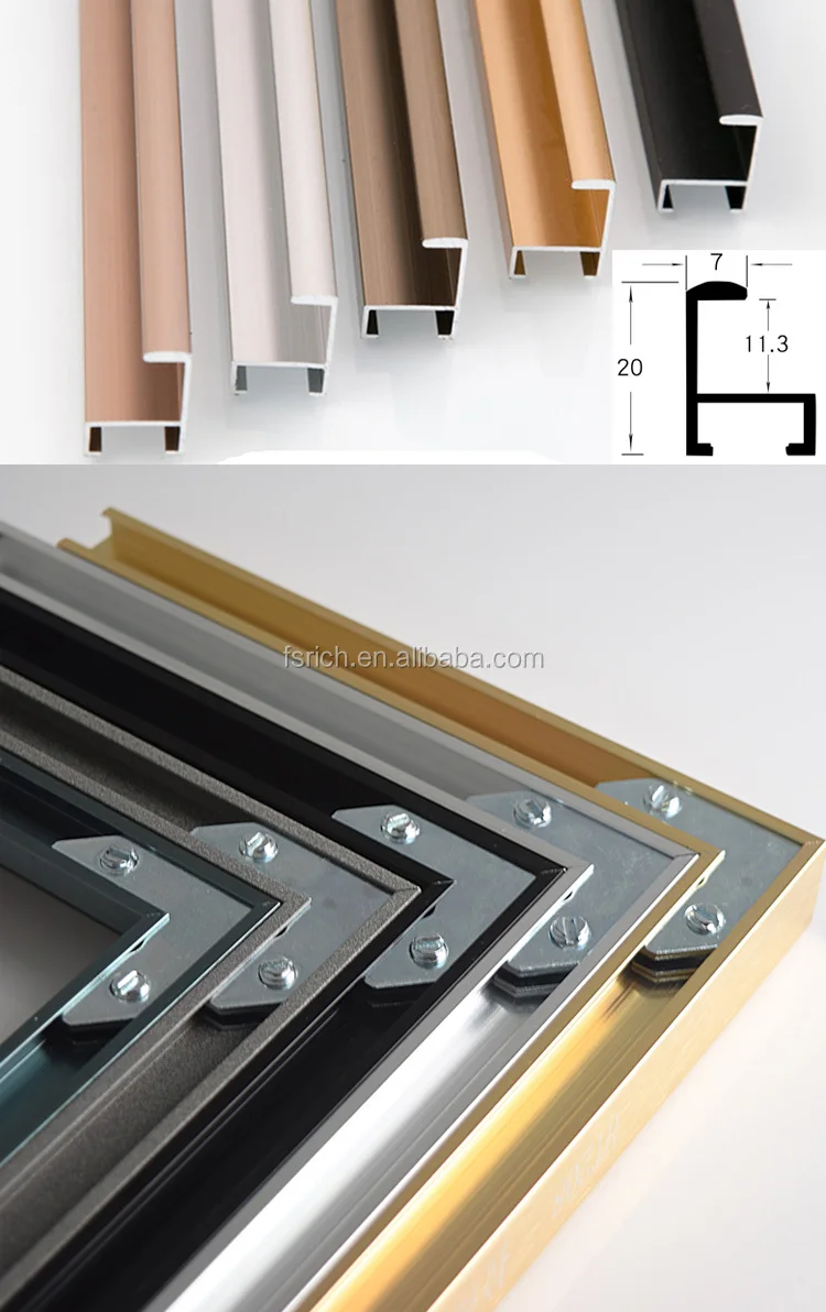 Silver Gold Rose Black Anodizing Metal Photo Frame Brushed Aluminium Frame For Photo/Picture Frame