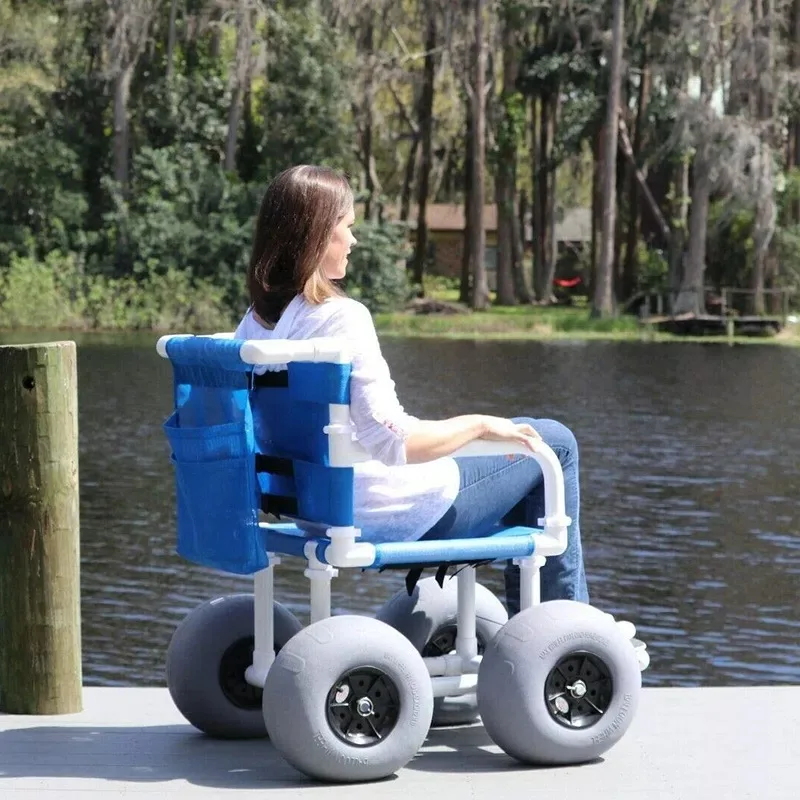 Manual beach wheelchair with big air tires disabled outdoor entertainment wheelchair