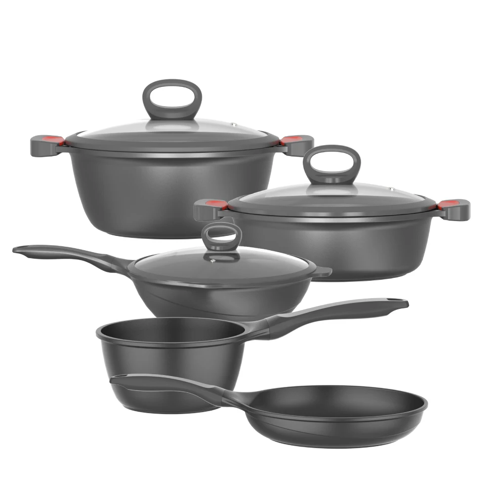 Wholesale Non-stick Cooking Pots and Pans Aluminum Wok with Lids