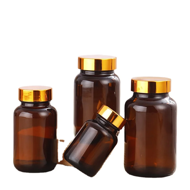 60ml 80ml 100ml 120ml 150ml 200ml OEM frosted color wide mouth vitamin glass bottles for pill tablet glass medicine bottle