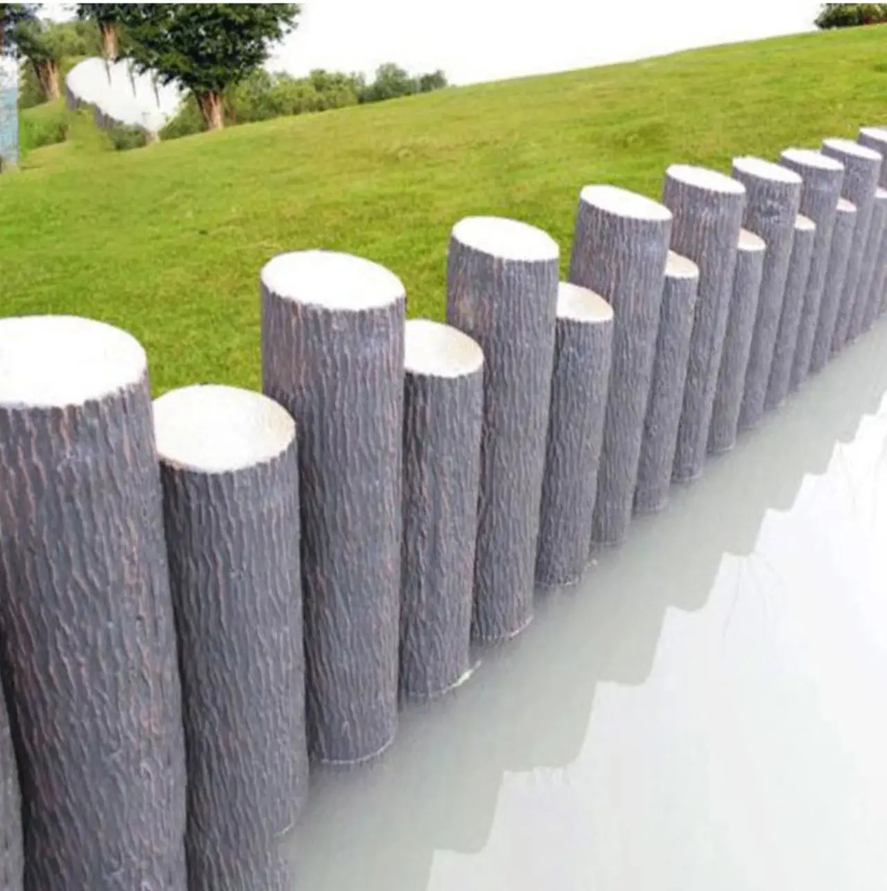 White Cylinder Reinforced Polypropylene wood pillar mould Plastic Moulds