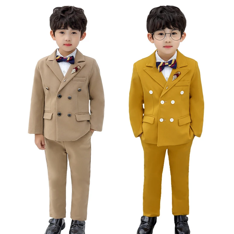 Осень 2021 официальный костюм для маленьких мальчиков платья детские свадебные костюмы зимний смокинг Детская школьная форма Классическая Рождественская одежда