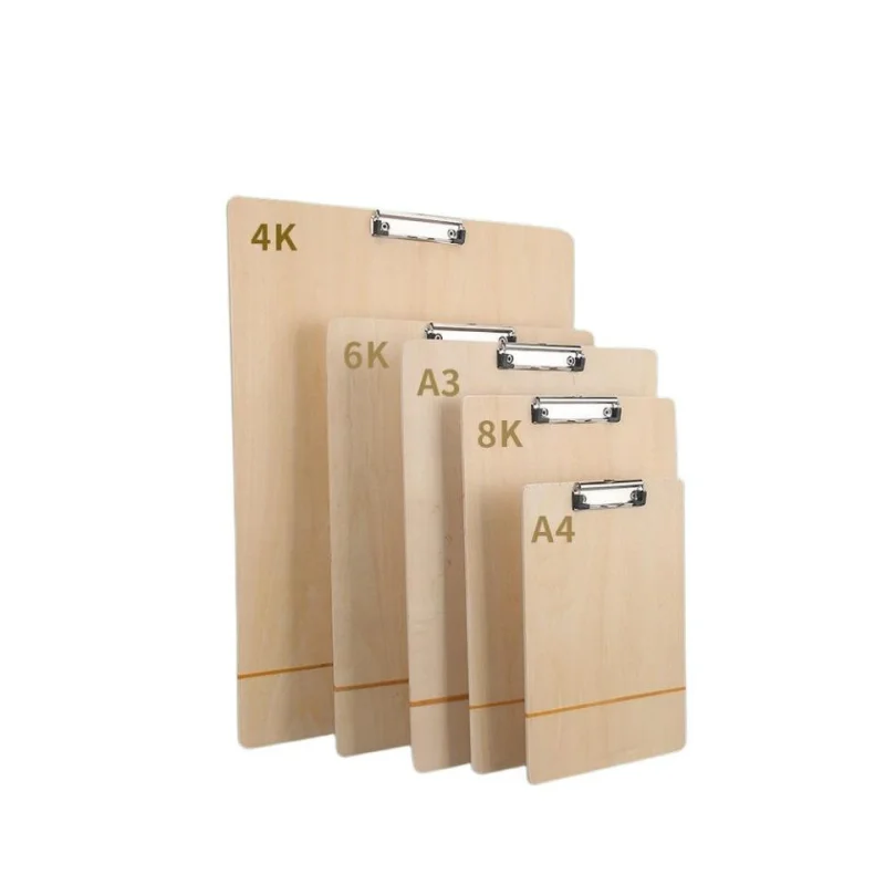 Art Supply Wooden Clip Board Artist Sketch Tote Board Drawing Board with Butterfly Clip Rubber Band