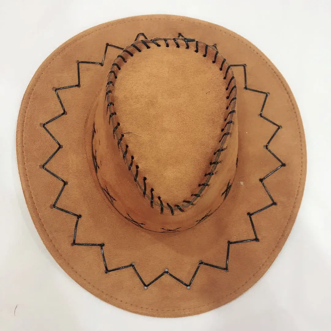 Fashion Classical Western Style Pink Cowboy Hat Classic Men Women Faux Suede Cowboy Hat