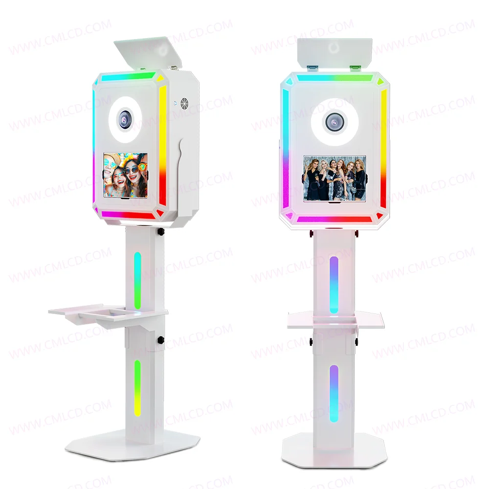 Popular iPad Surface Pro photo booth with LED flash light and reflector on the top instant photo booth DSLR camera selfie shell