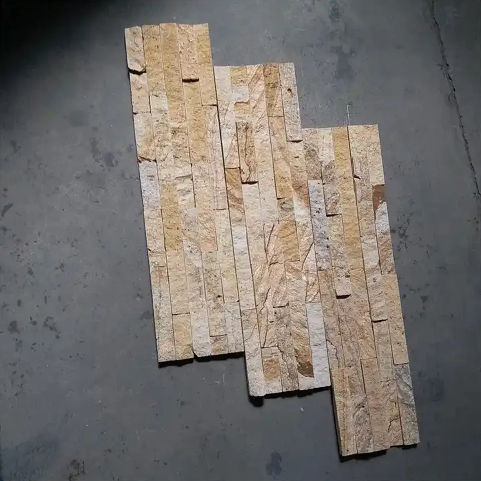 Natural stone splicing 3d outdoor wall slate cladding elevation veneer villa exterior wall plate