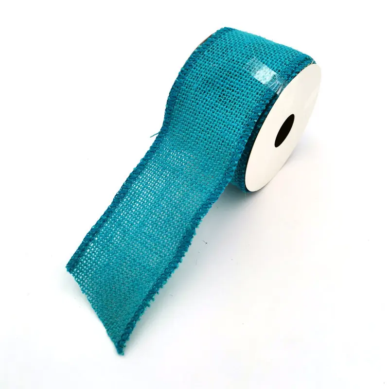 Красящая цветная желтая Проводная джутовая лента из хессианского джута для Дня святого Валентина, праздника, вечеринки, подарка, упаковочное украшение 2,5 дюйма X 10 ярдов